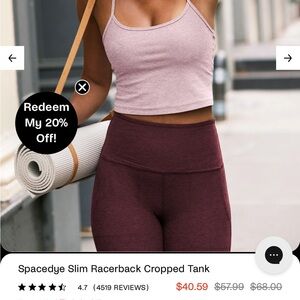 Spacedye Slim Racerback Cropped Tank